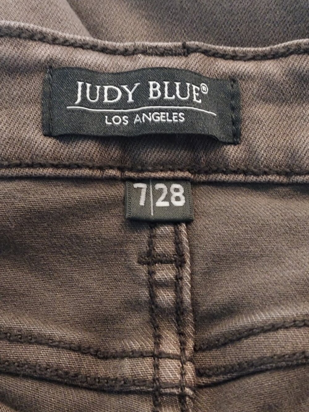 Judy Blue High-Rise Straight Leg Dark Brown Jeans Frayed Hem Size 7/28 #JB82531C - Picture 6 of 8